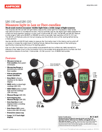 Thumbnail of document Data Sheet - LM-100/120 Light Meter